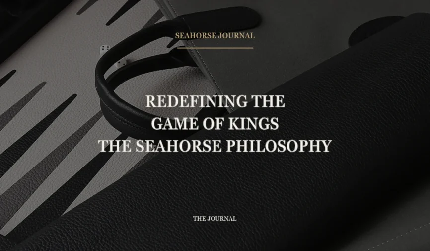 Centered Seahorse Journal cover for “Redefining the Game of Kings: The Seahorse Philosophy”, placed within the safe crop area