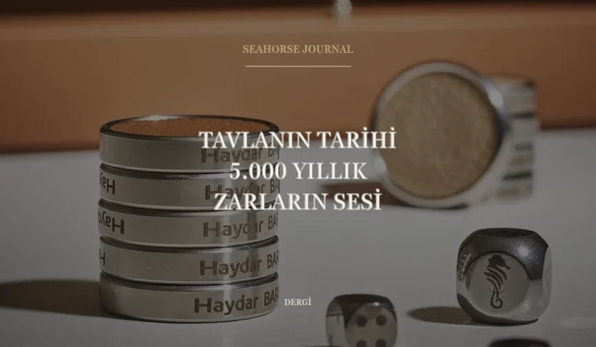 “Tavlanın Tarihi: 5.000 Yıllık Zarların Sesi” için güvenli kırpma alanında ortalanmış Seahorse Journal kapağı