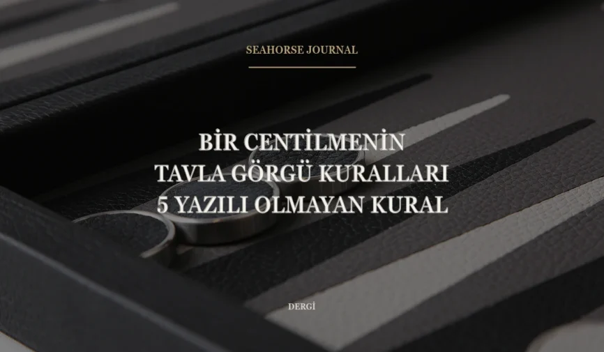 “Bir Centilmenin Tavla Görgü Kuralları: 5 Yazılı Olmayan Kural” için güvenli kırpma alanında ortalanmış Seahorse Journal kapağı