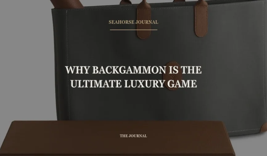 Centered Seahorse Journal cover for “Why Backgammon Is the Ultimate Luxury Game?”, placed within the safe crop area