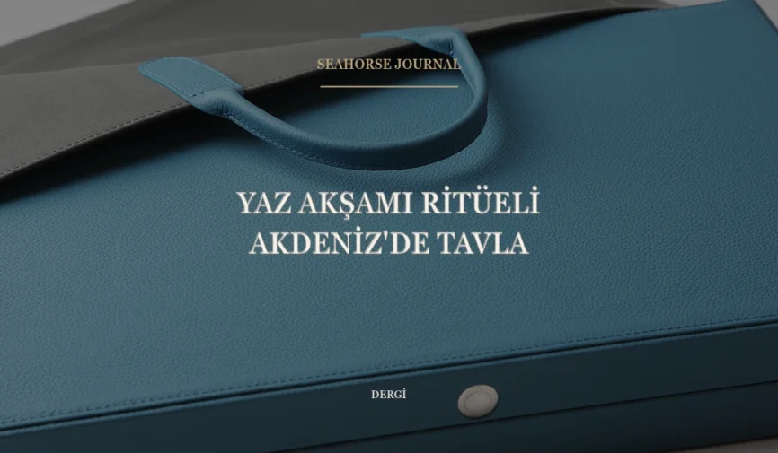 “Yaz Akşamı Ritüeli: Akdeniz'de Tavla” için güvenli kırpma alanında ortalanmış Seahorse Journal kapağı