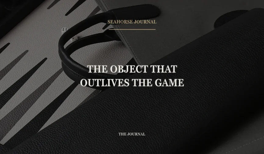 Centered Seahorse Journal cover for “The Object That Outlives the Game”, placed within the safe crop area