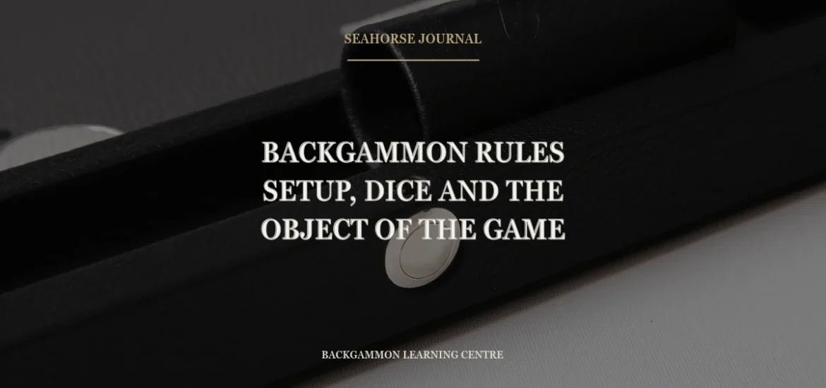 Centered Seahorse Journal cover for “Backgammon Rules: Setup, Dice and the Object of the Game”, placed within the safe crop area