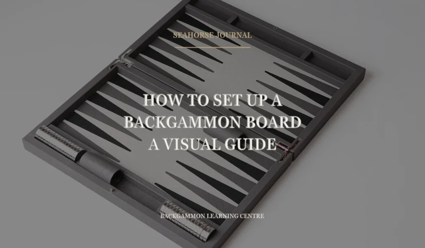 Centered Seahorse Journal cover for “How to Set Up a Backgammon Board: A Visual Guide”, placed within the safe crop area