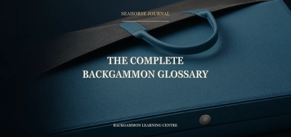 Centered Seahorse Journal cover for “The Complete Backgammon Glossary”, placed within the safe crop area