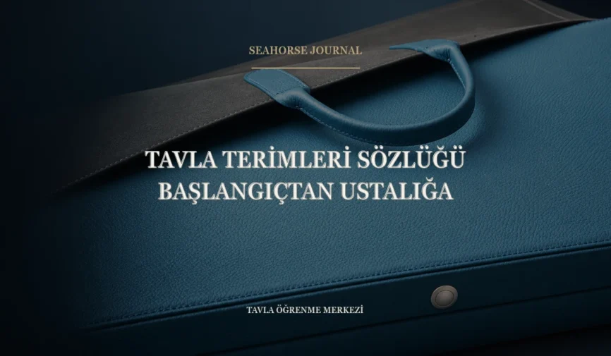 “Tavla Terimleri Sözlüğü: Başlangıçtan Ustalığa” için güvenli kırpma alanında ortalanmış Seahorse Journal kapağı