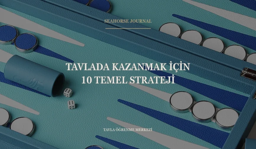 “Tavlada Kazanmak İçin 10 Temel Strateji” için güvenli kırpma alanında ortalanmış Seahorse Journal kapağı